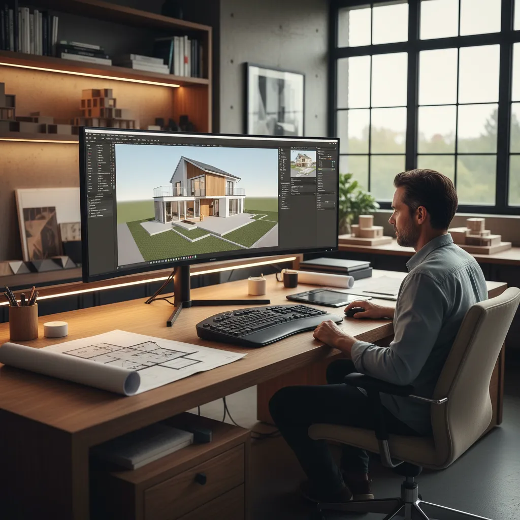 Proses membuat denah rumah menggunakan software desain