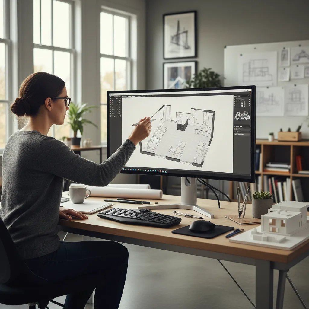 Proses perencanaan denah rumah menggunakan software desain