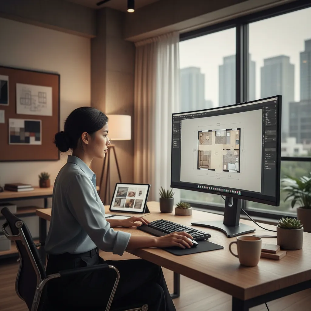 Proses membuat denah rumah menggunakan software desain