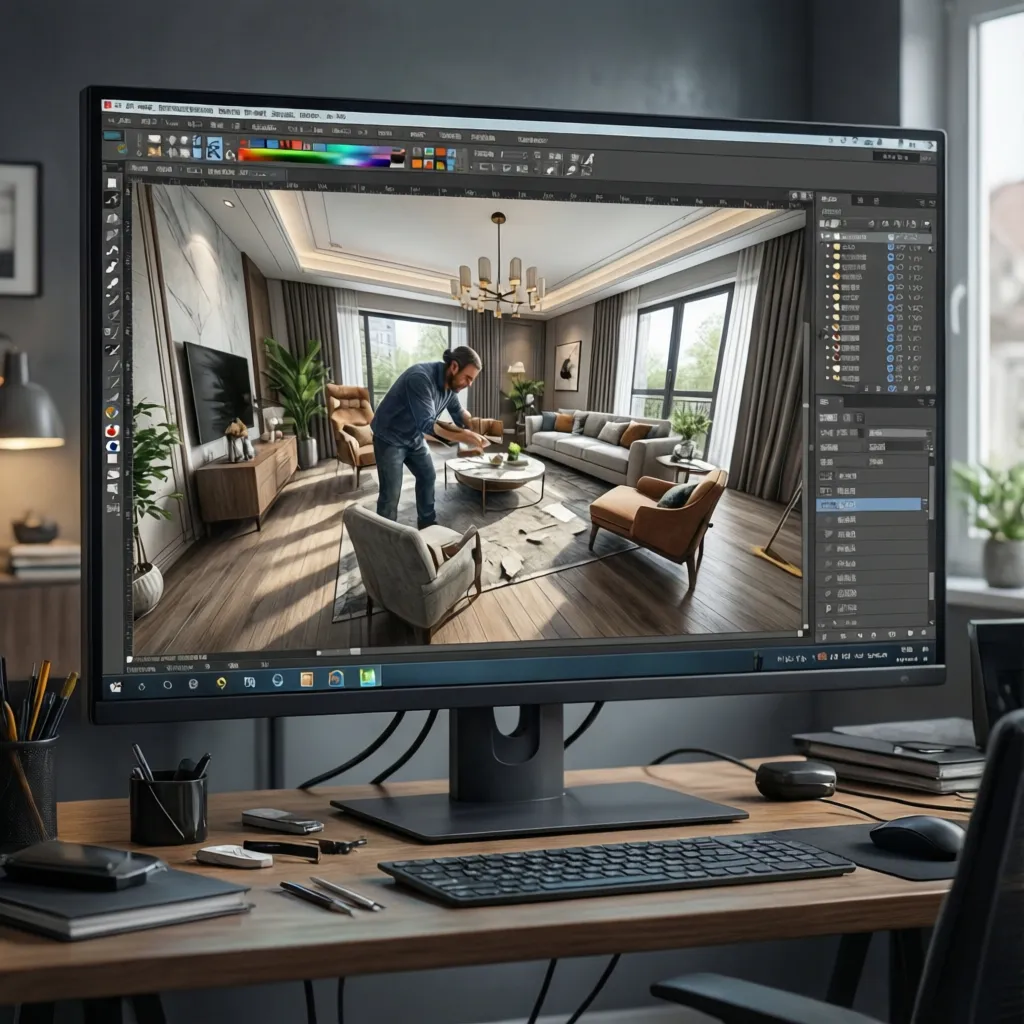 Proses membuat denah rumah menggunakan software desain