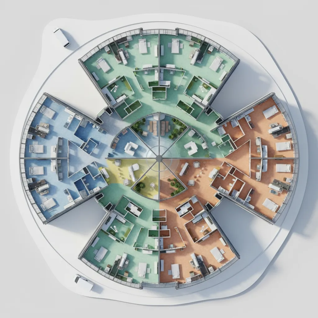 Visualisasi 3D denah rumah sakit