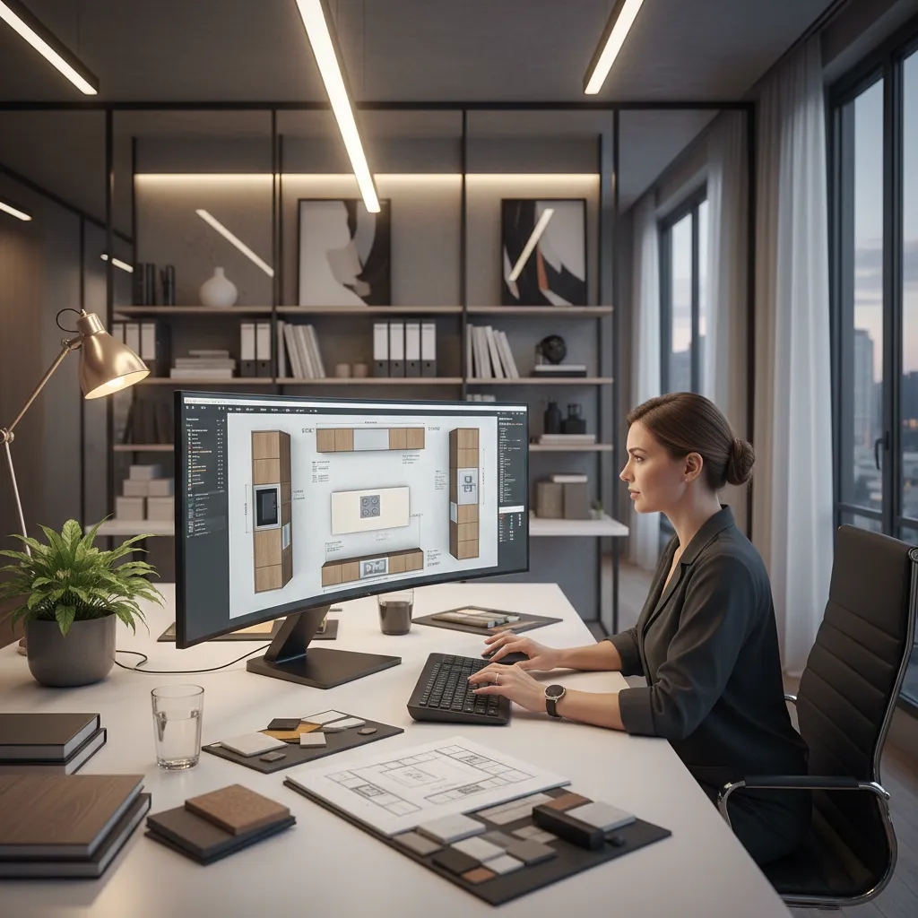 Proses merancang denah dapur menggunakan software desain