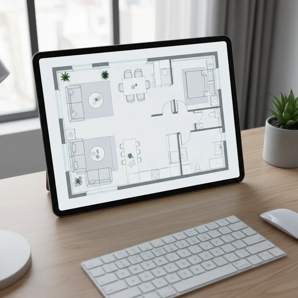 Tampilan perencanaan layout ruangan digital