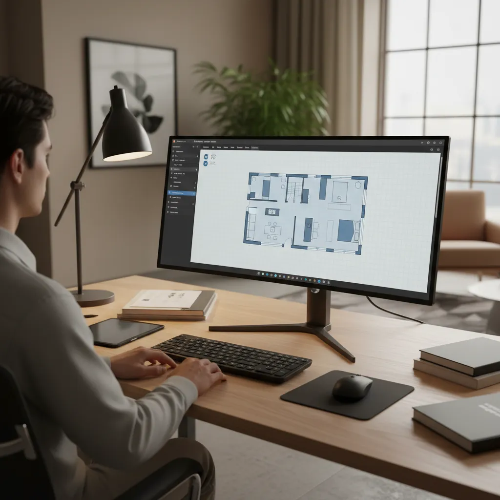 Perencanaan tata ruang rumah dengan denah digital