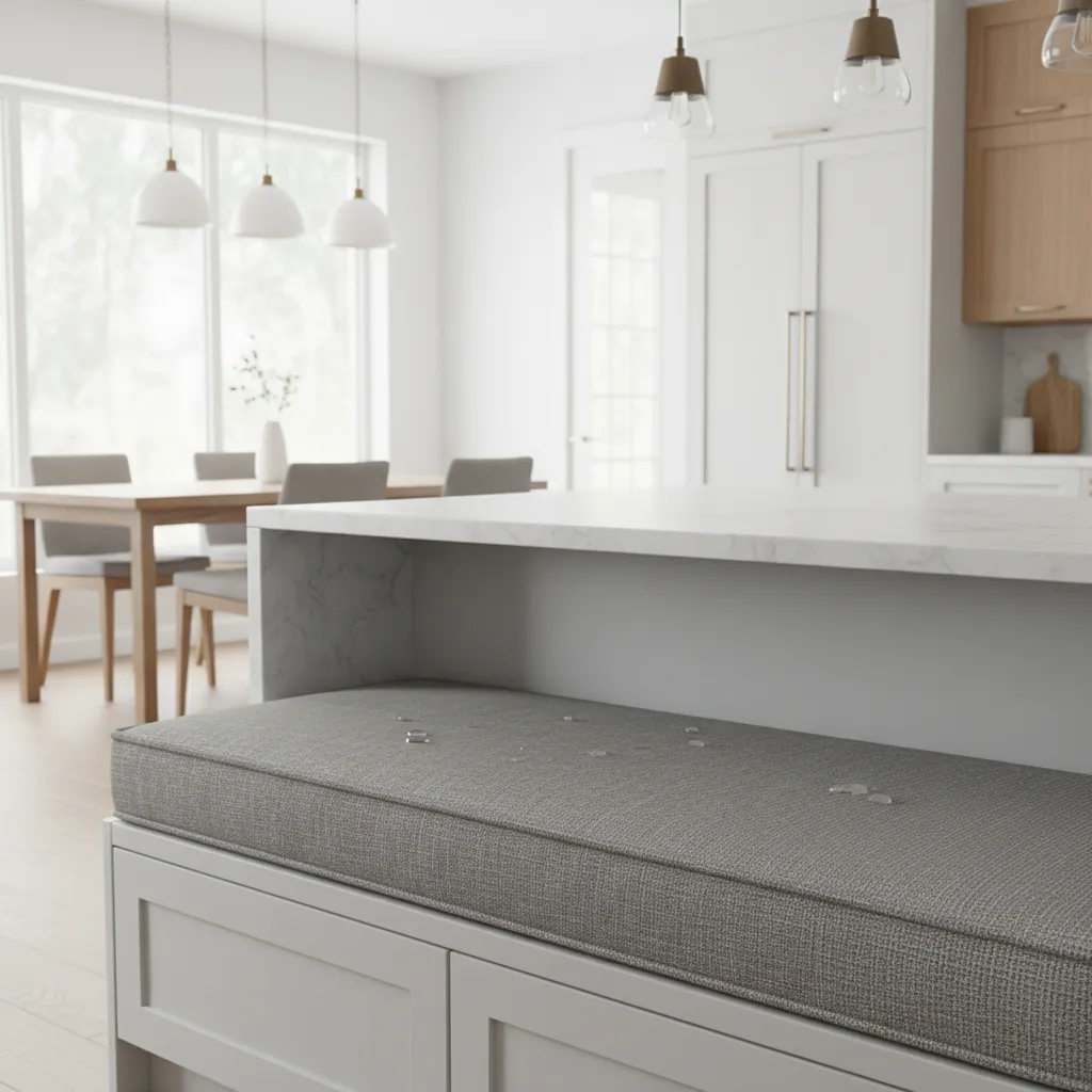durable stain resistant fabric kitchen bench cushion