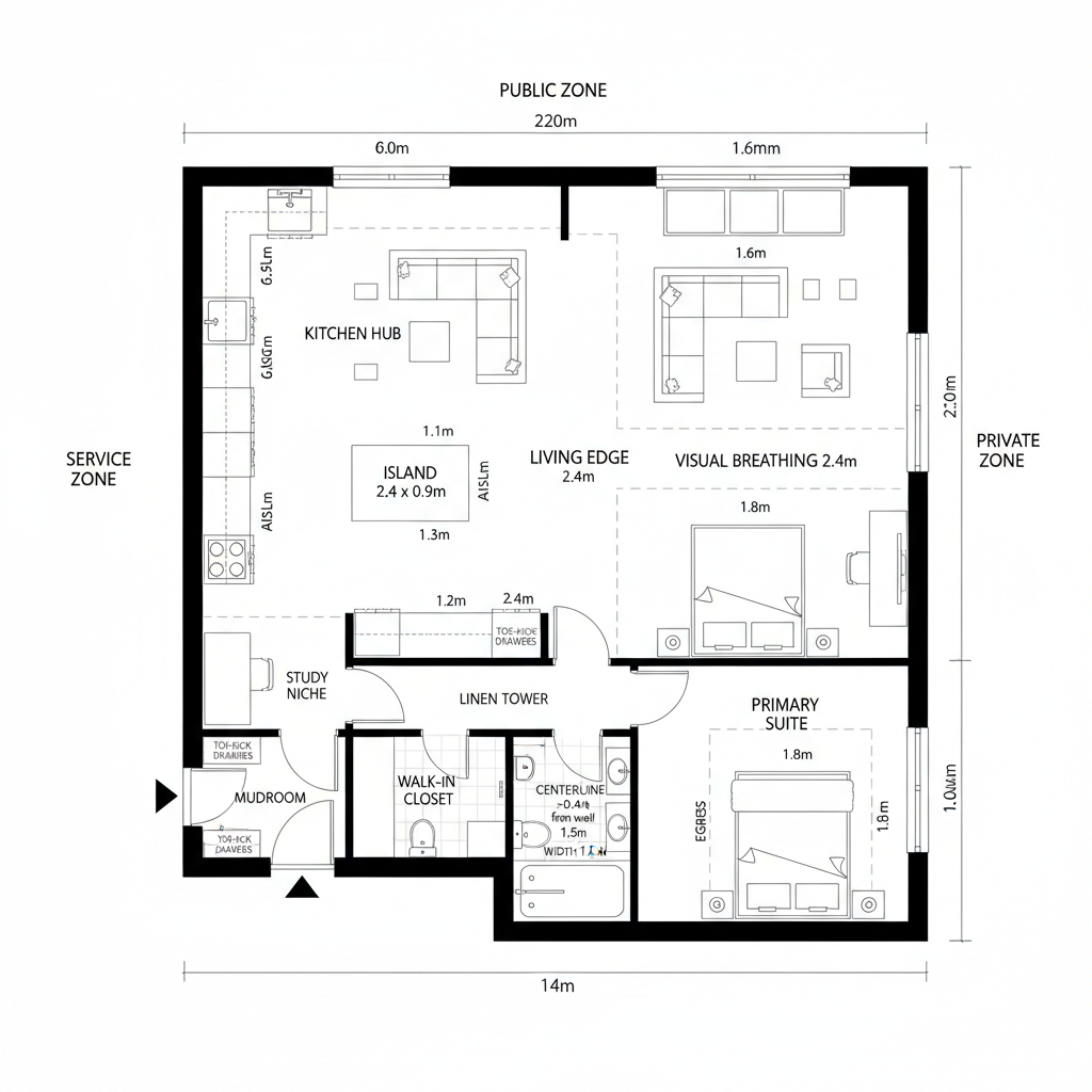 Single-Story Square Layout: Three Future-Ready Configurations