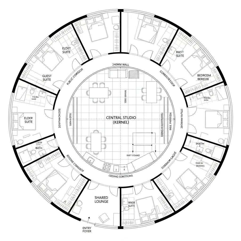Perimeter Ring with Central Studio Core