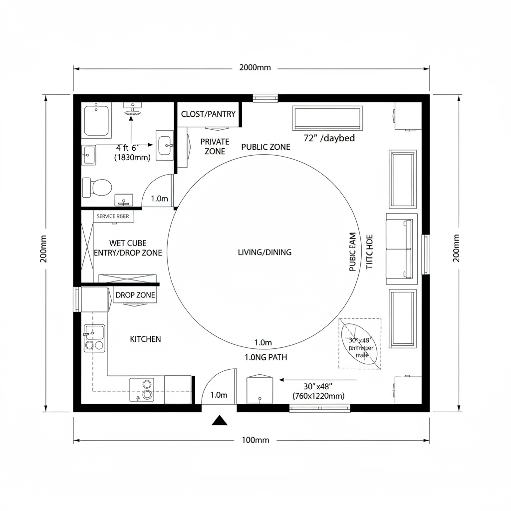 Perimeter Ring with Corner Wet Cube