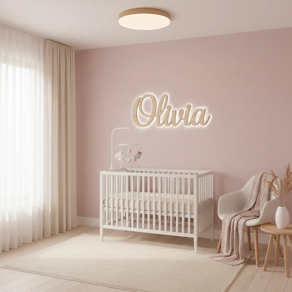 personalized baby girl name sign decoration above crib