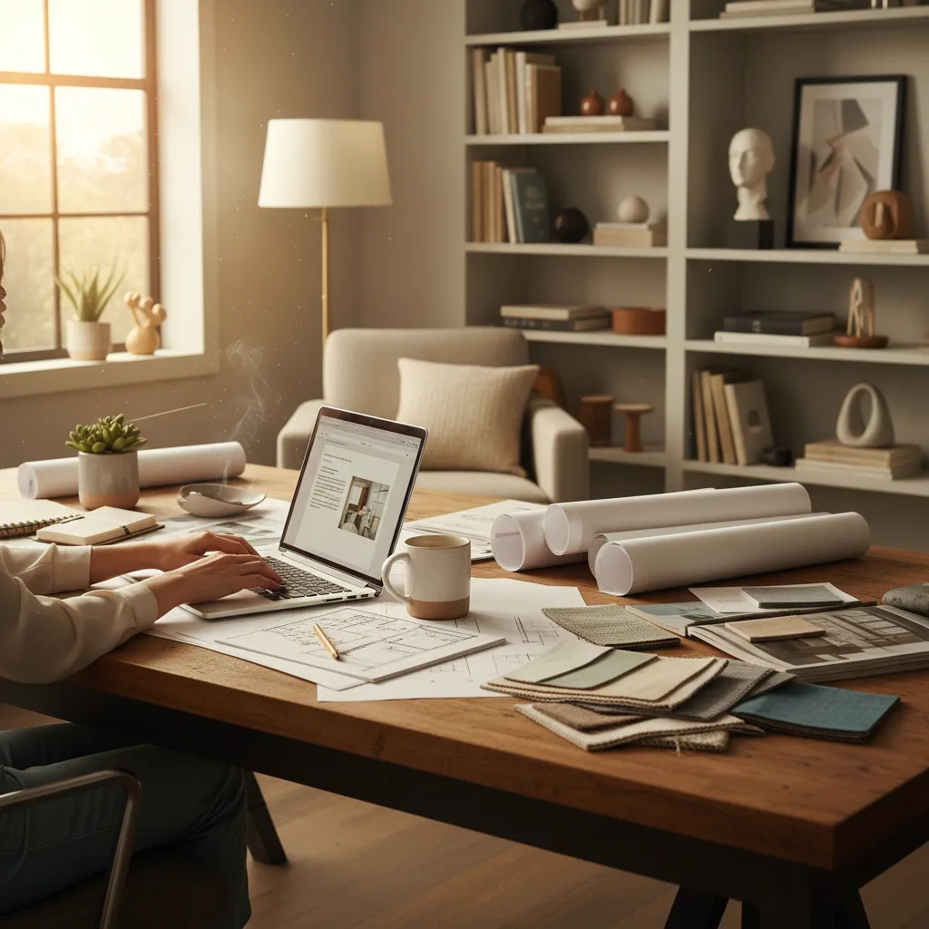 designer writing personalized birthday message to client on laptop