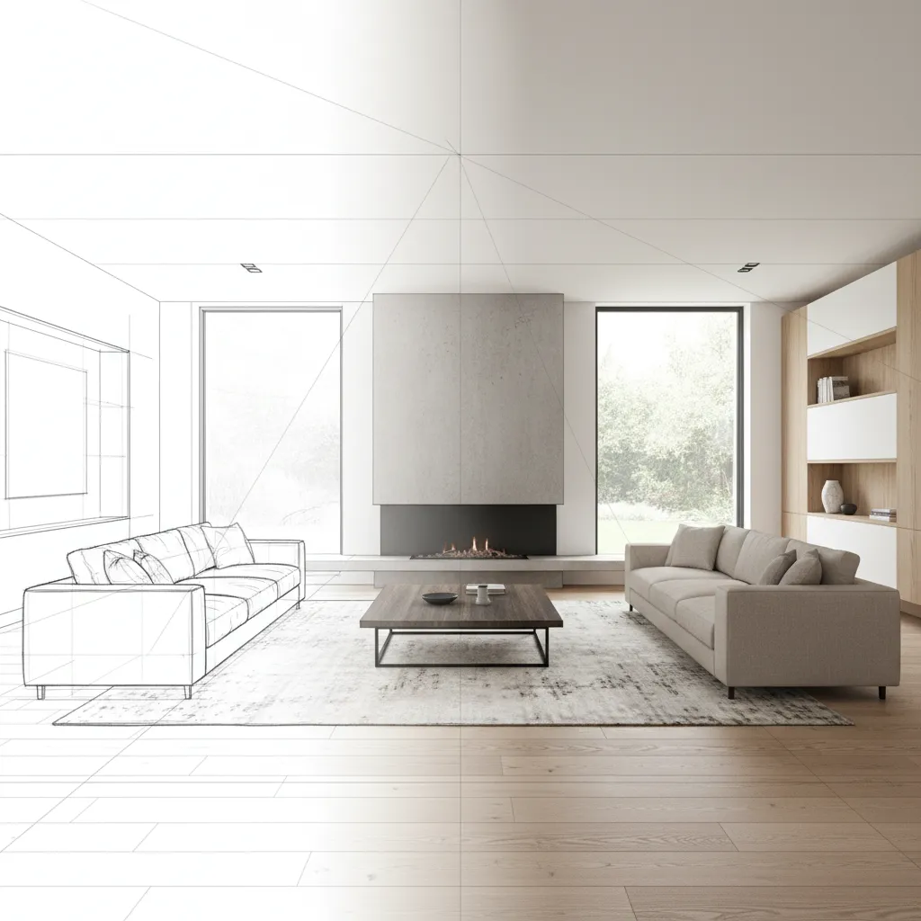 Perspectiva cónica en diseño de interiores