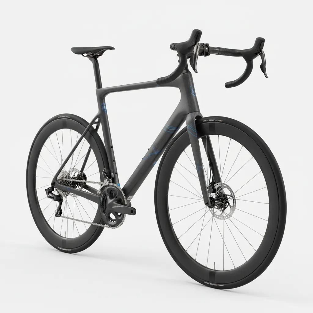 three quarter perspective render of a bicycle 3D model showing depth
