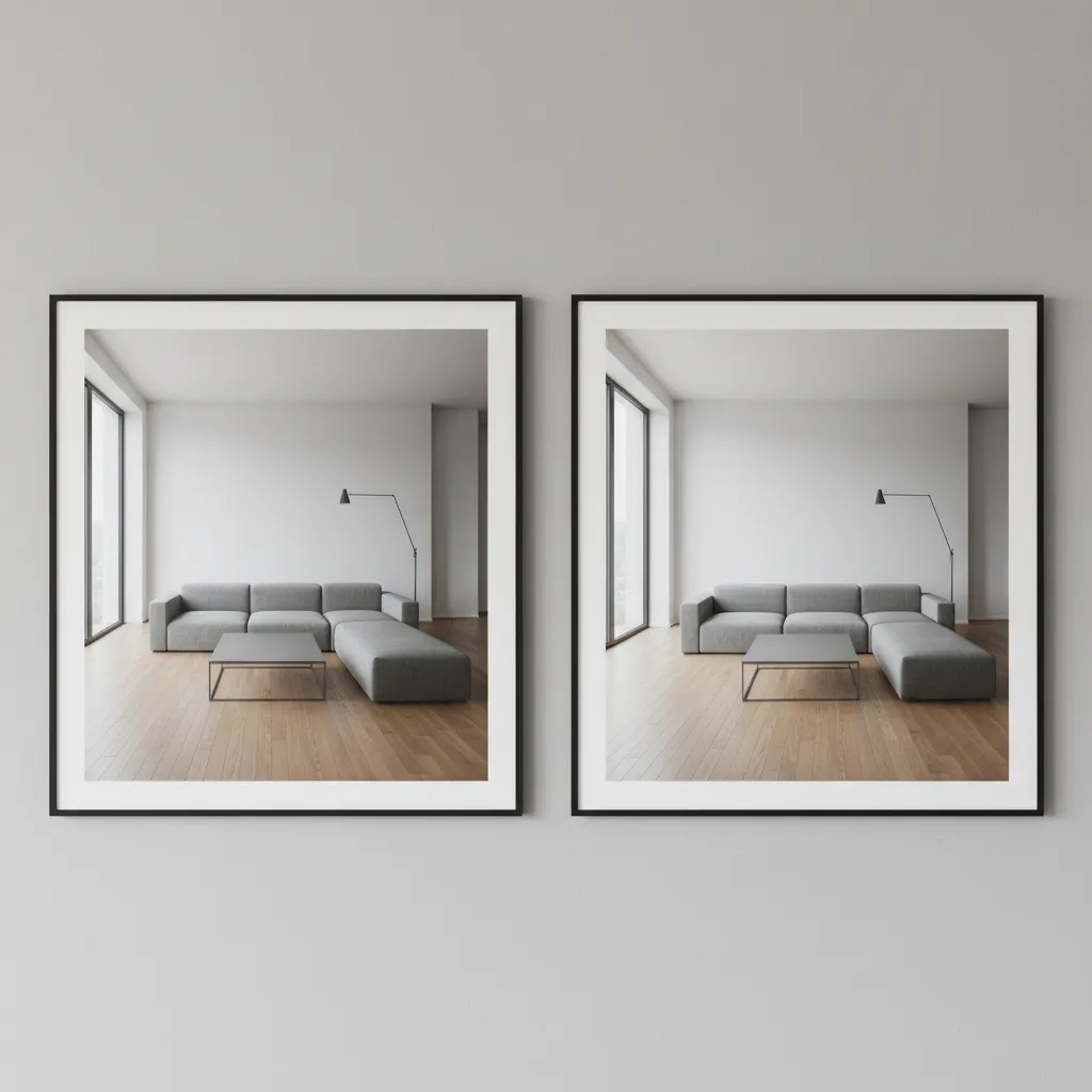 example of wide angle distortion affecting furniture proportions in reference photos