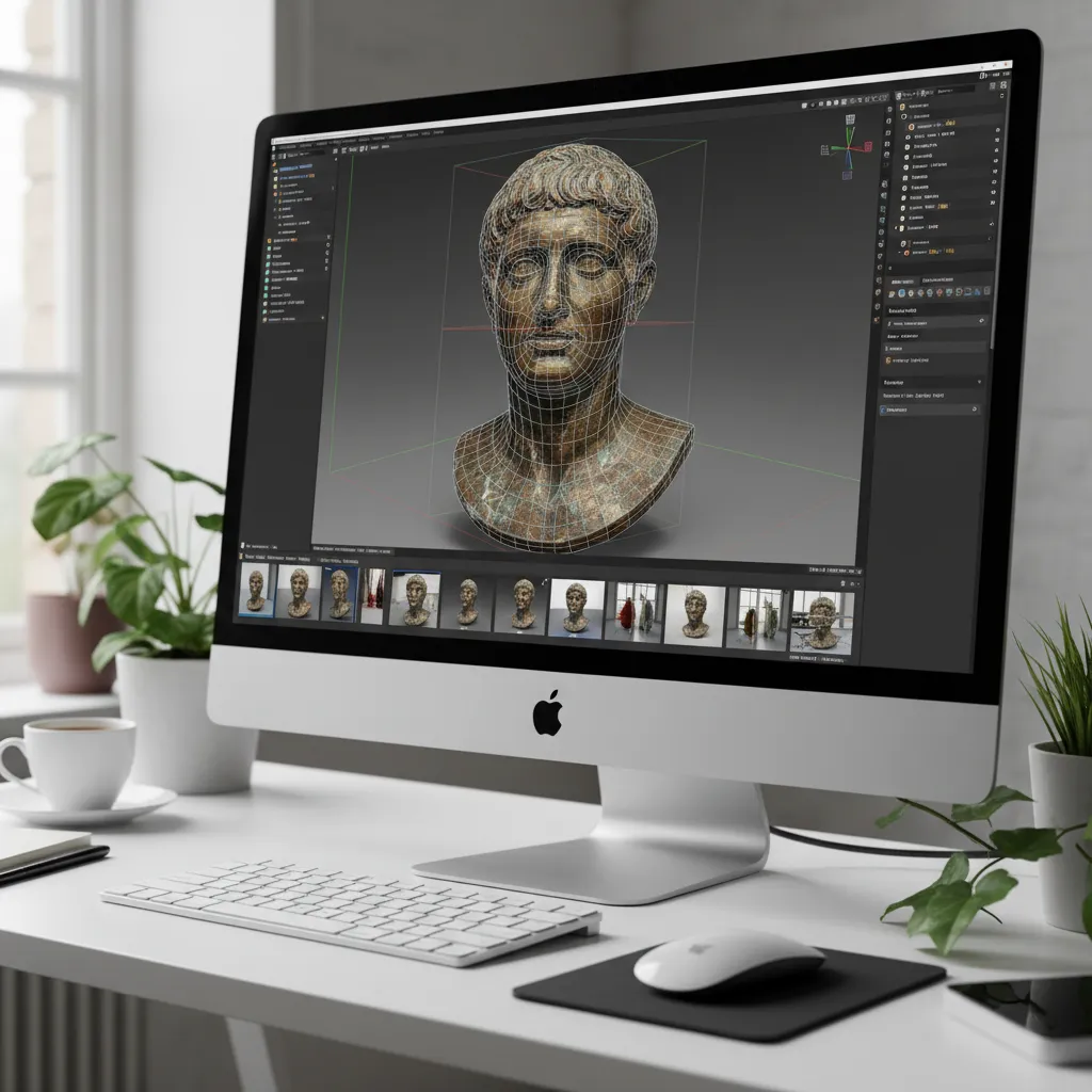 Preview of a reconstructed 3D mesh model generated from phone scanning