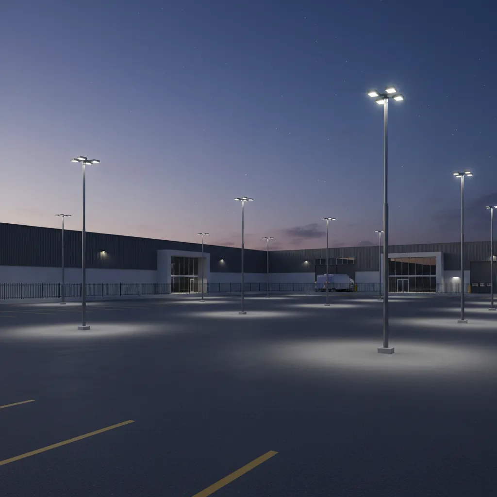 commercial parking lot lighting controlled by photocell dusk to dawn system