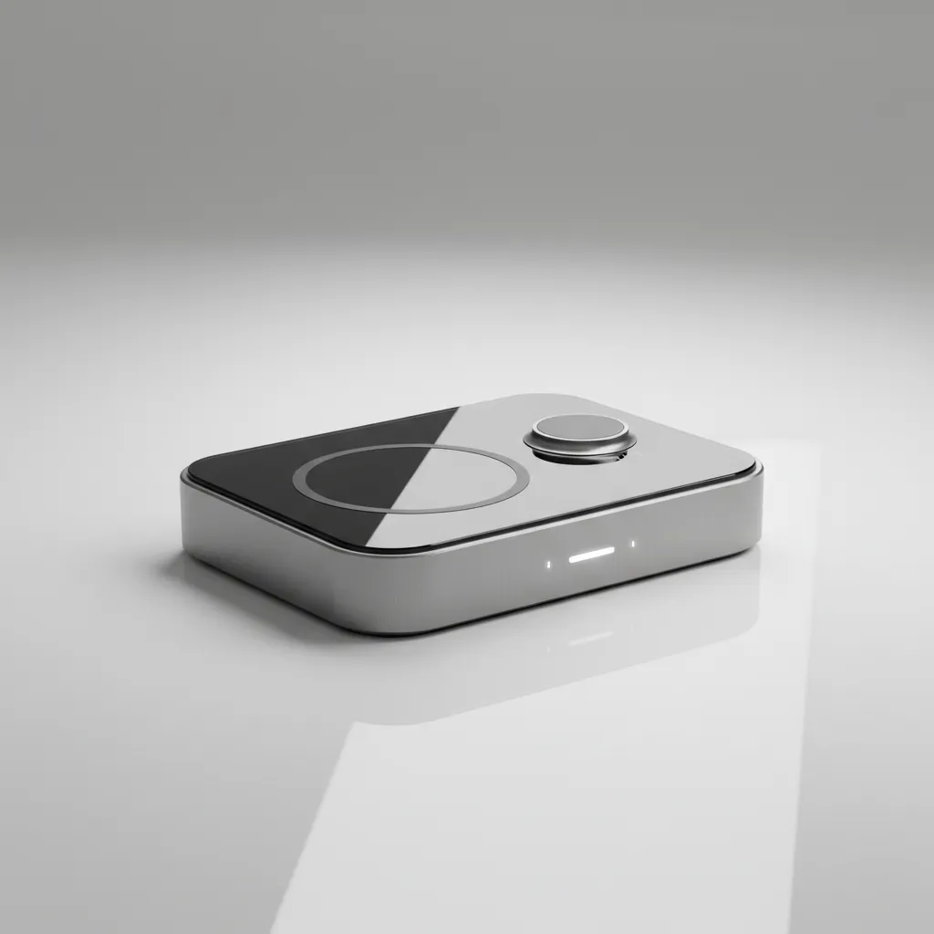 photorealistic 3D product render of modern consumer product on studio background