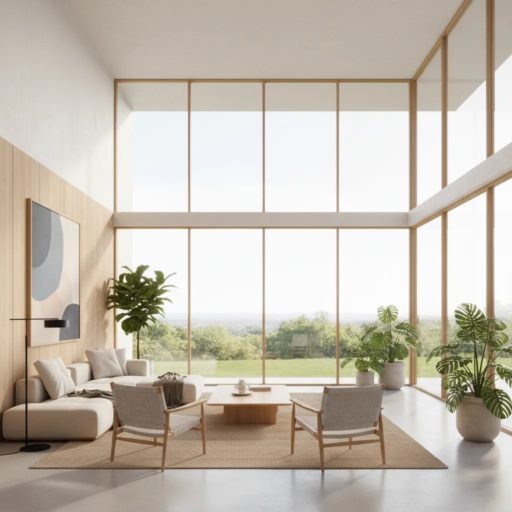 Photorealistic rendering of a modern residential interior used for architectural visualization