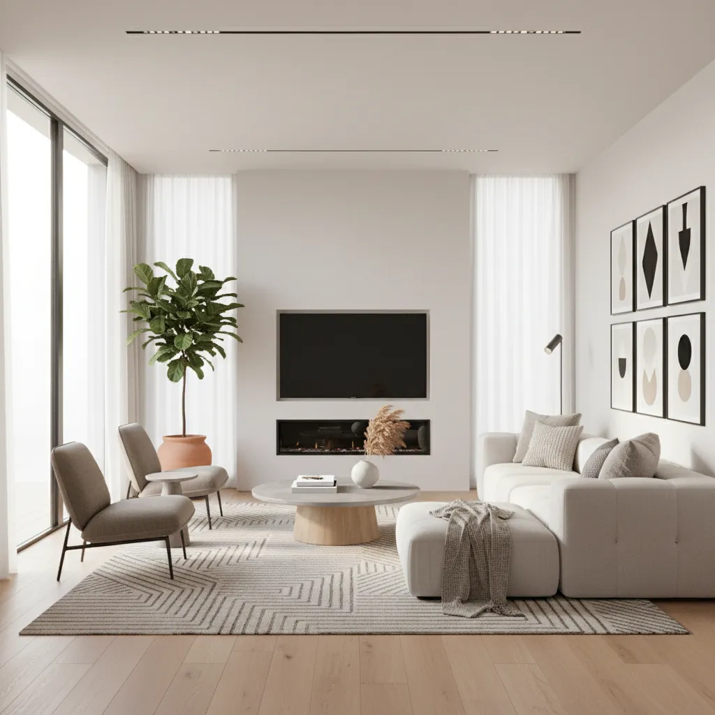 Render realista de diseño interior antes de una reforma
