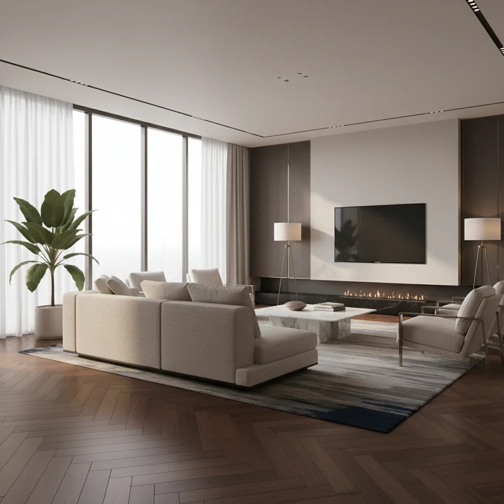photorealistic interior render demonstrating global illumination and realistic materials