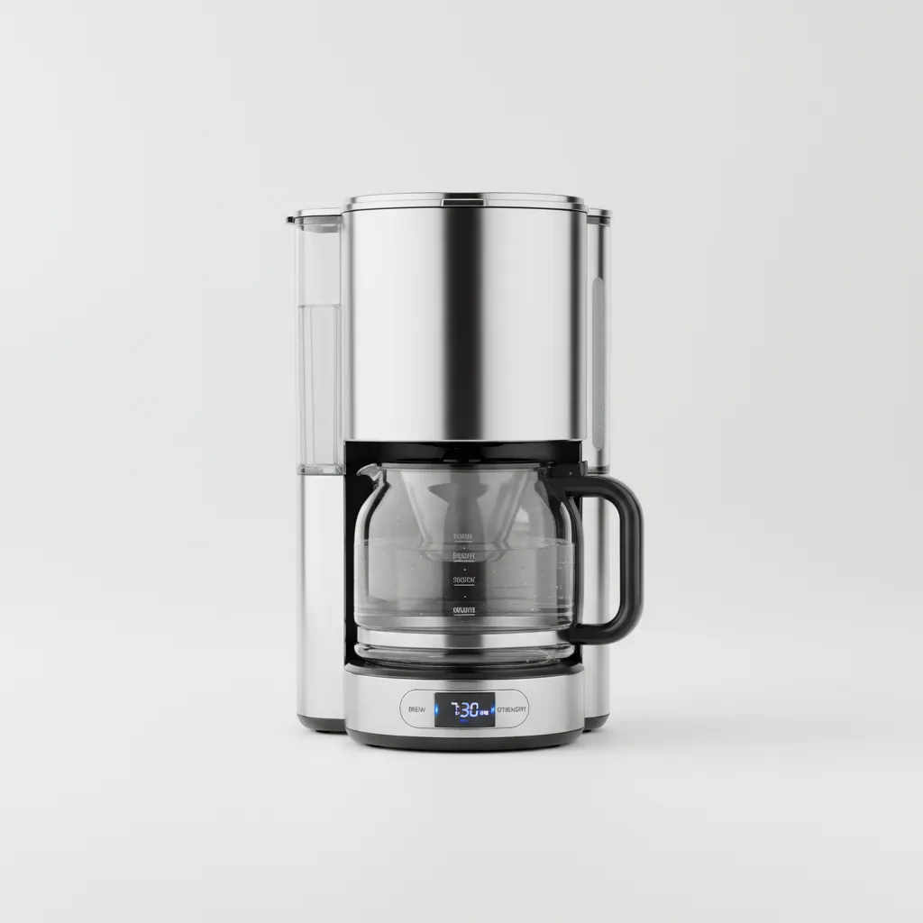 photorealistic 3D render of a modern product displayed on minimal studio background