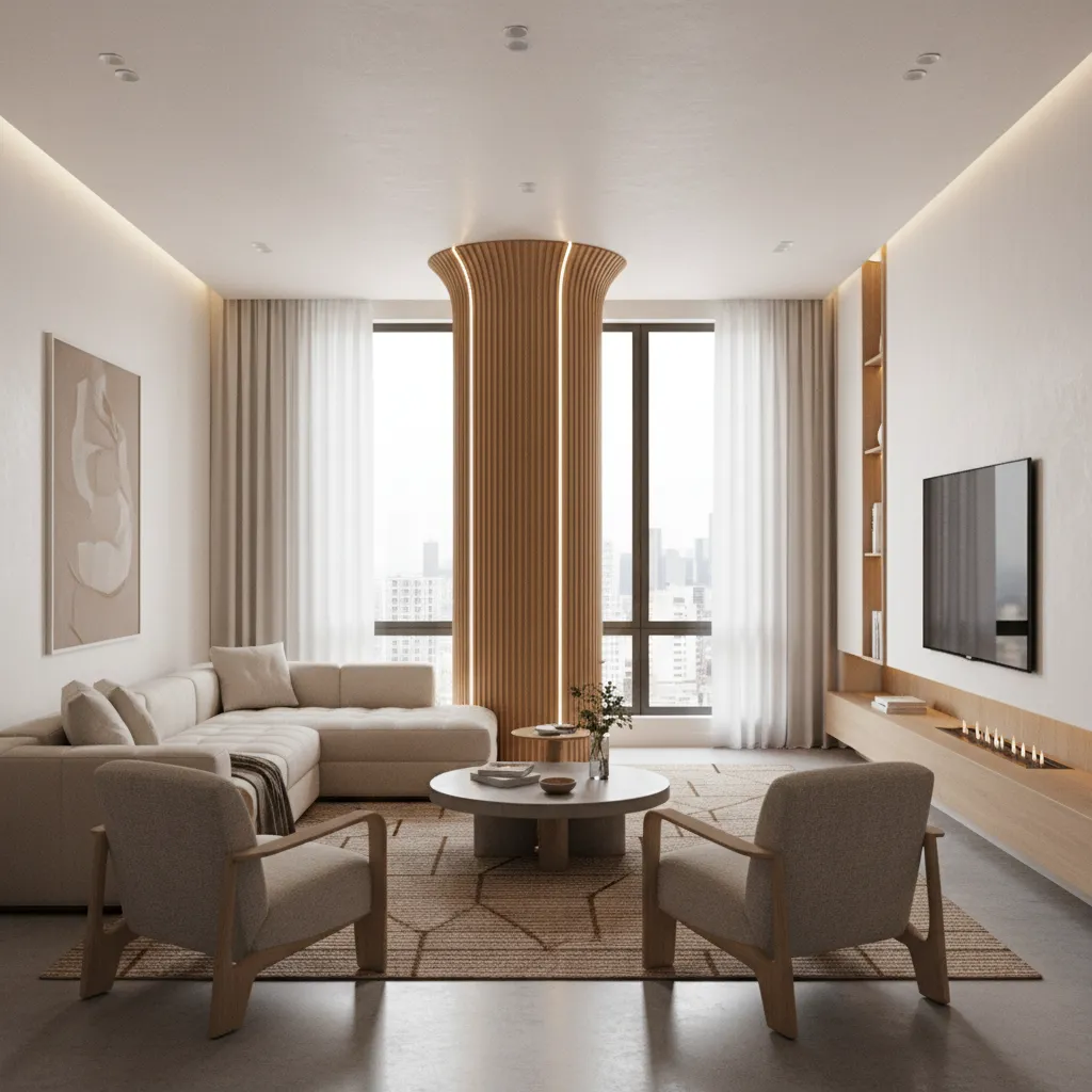 Pillar Design in Hall That Transforms Small Spaces
