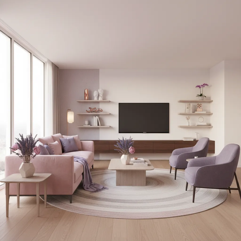 Optimizing Pink and Purple Color Pairings for Different Room Types