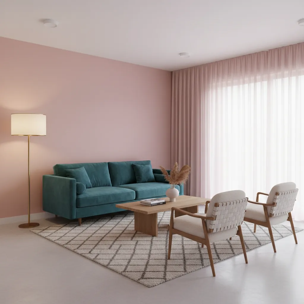 Lighting and Texture Optimization for Pink and Teal Interiors