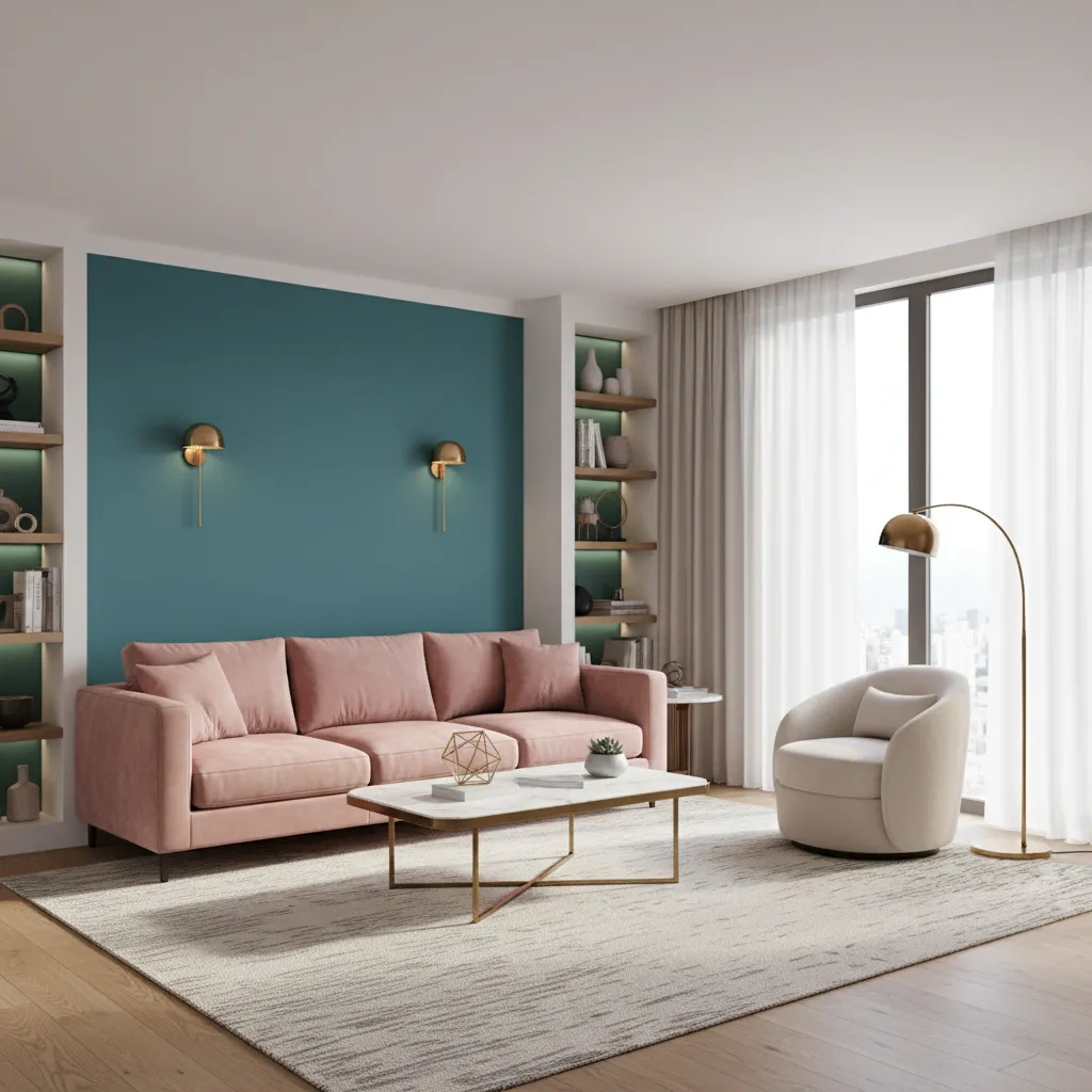 Interior Design Trends Featuring Pink and Teal Living Rooms