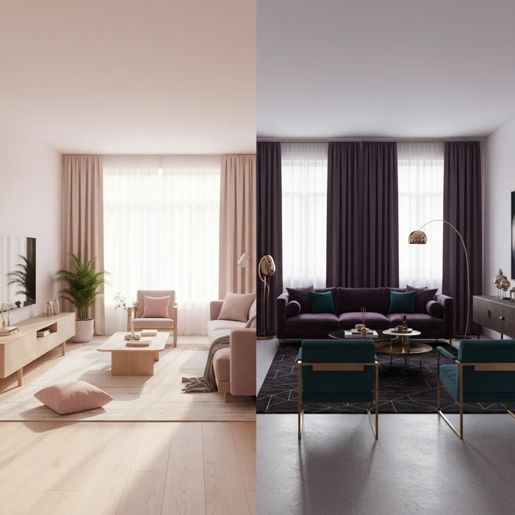 Pink vs Purple in Interior Design Mood Lighting and Space Effects