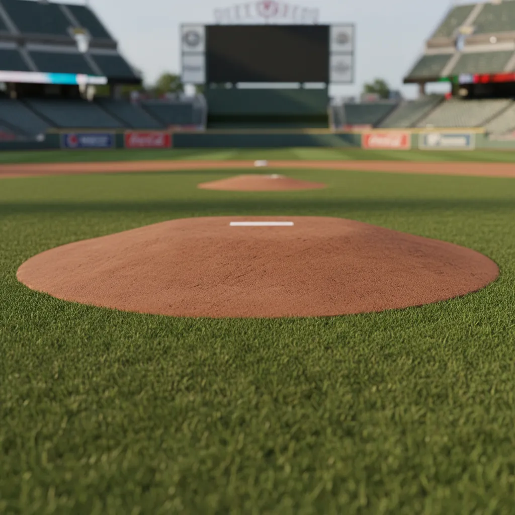 pitcher mound elevation and diameter visualized in baseball field model