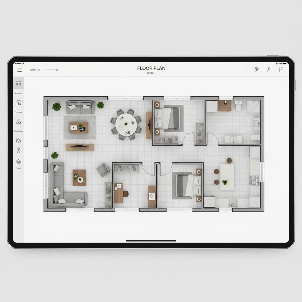 planejamento de layout de casa em aplicativo de planta baixa