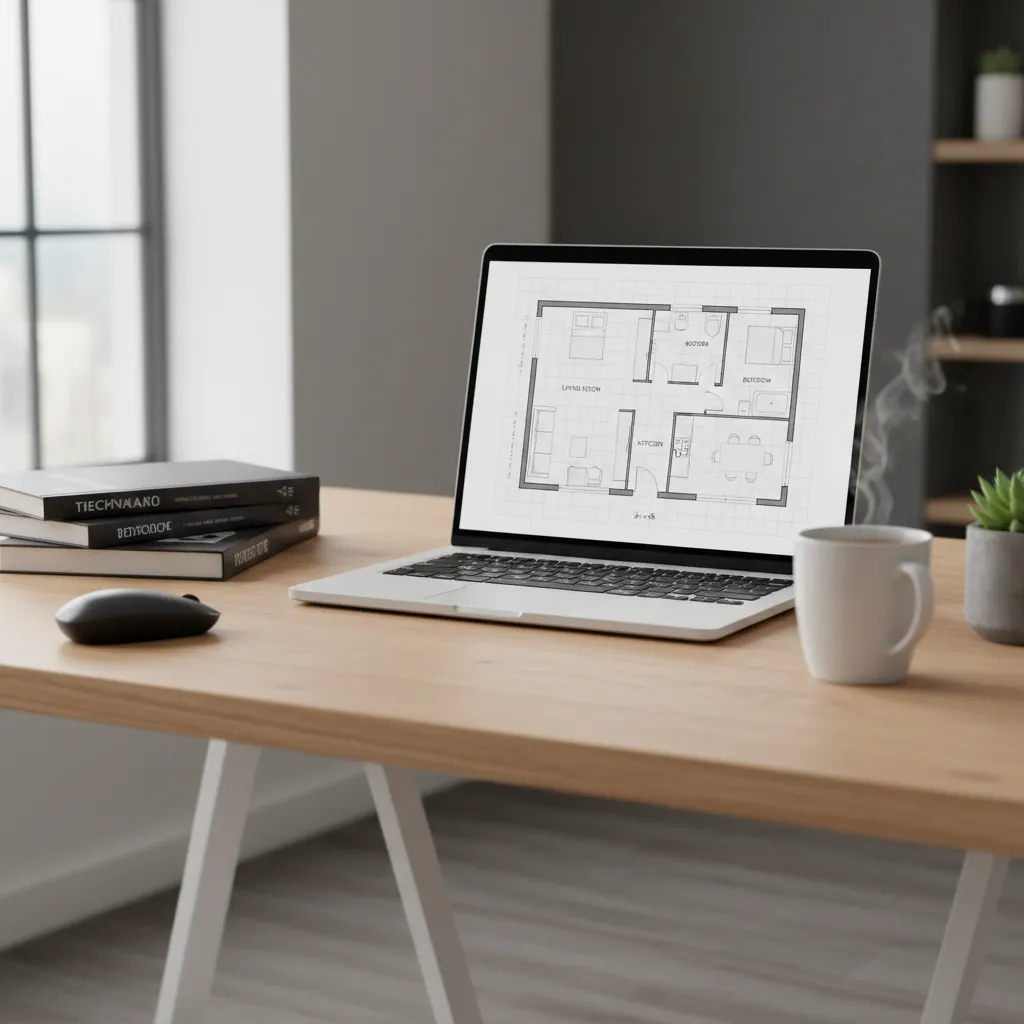 criação de planta baixa digital em aplicativo de arquitetura