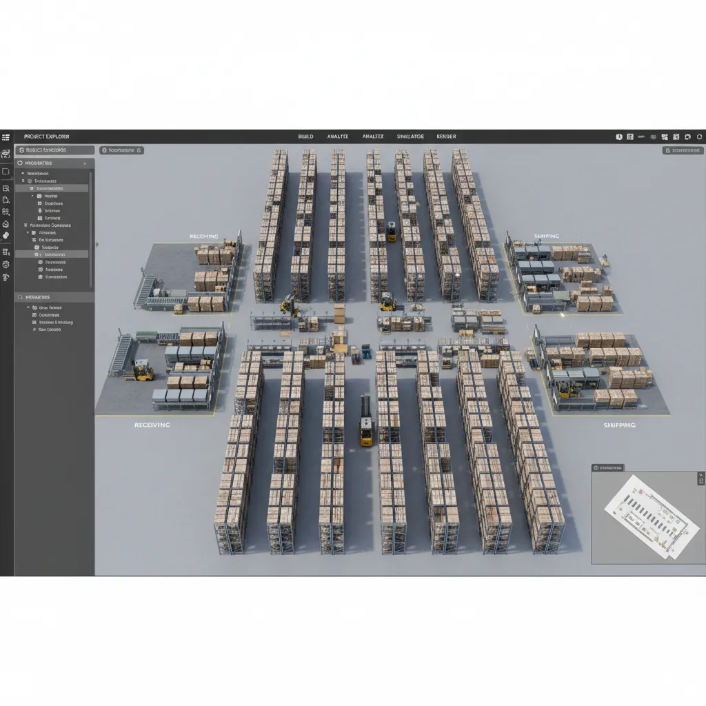 Modelo 3D de planificación de un almacén