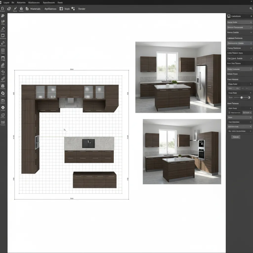 Diseño de cocina en software de planificación de interiores