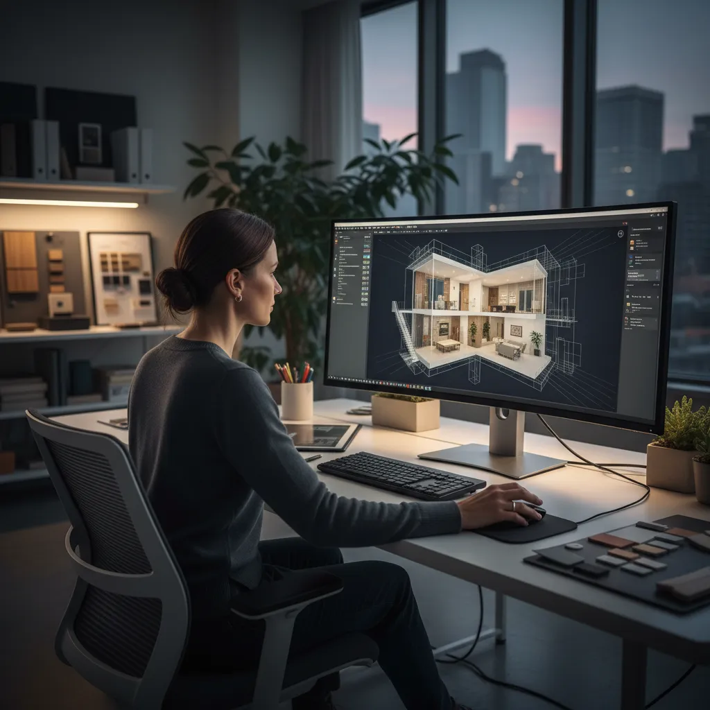 Diseño de plano de casa en software de planificación