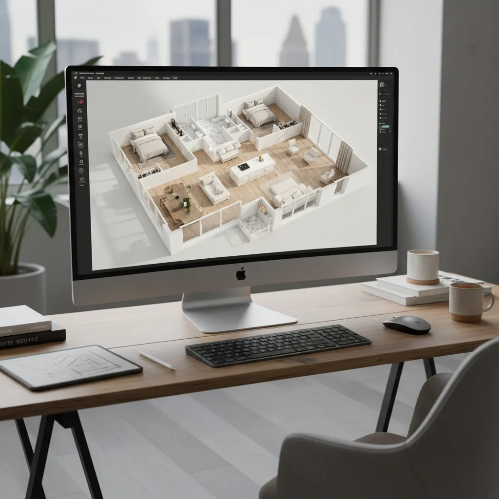 Visualización 3D del diseño de una casa antes de construir