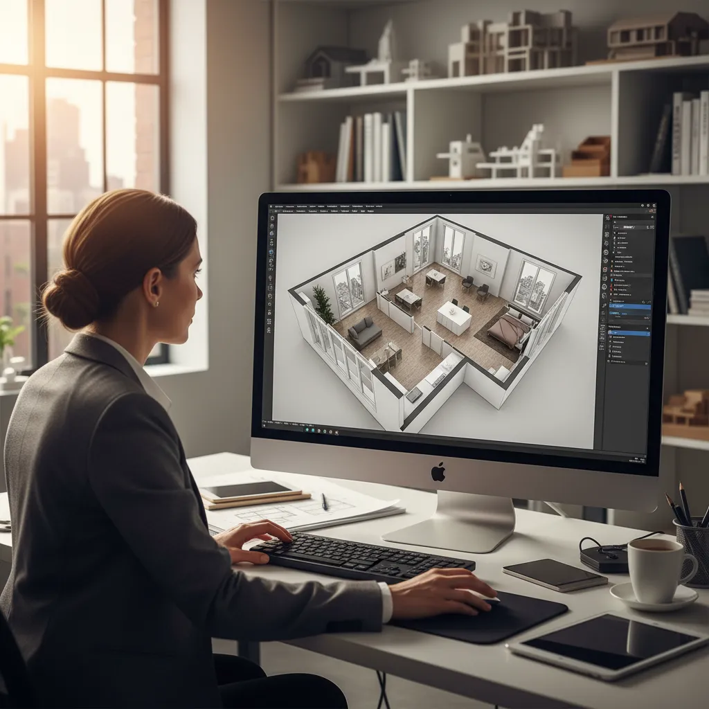 Planificación digital de distribución de interiores en 3D