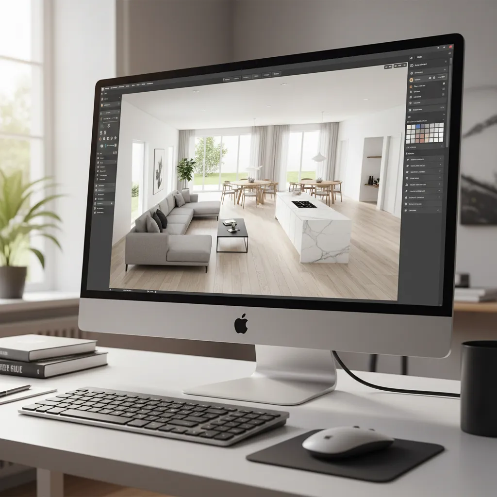 Planificación digital del diseño de interiores en un plano 3D