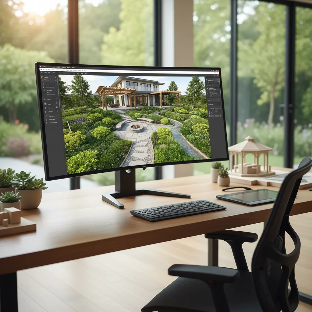 Planificación digital del diseño de un jardín residencial