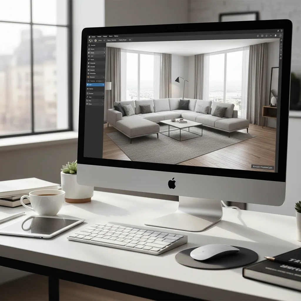 Pantalla con simulación de distribución de habitación