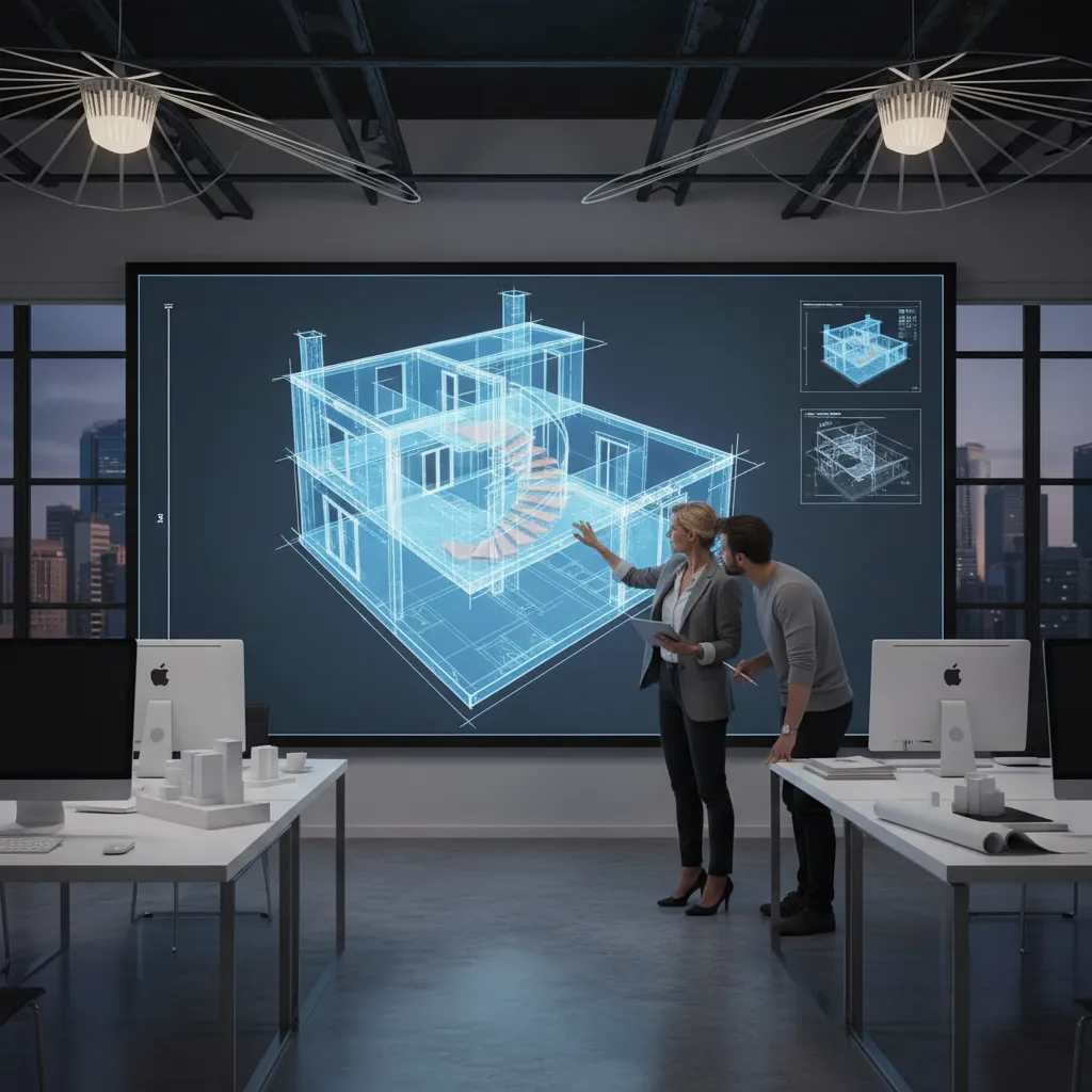 Visualización 3D de la planificación de una escalera interior