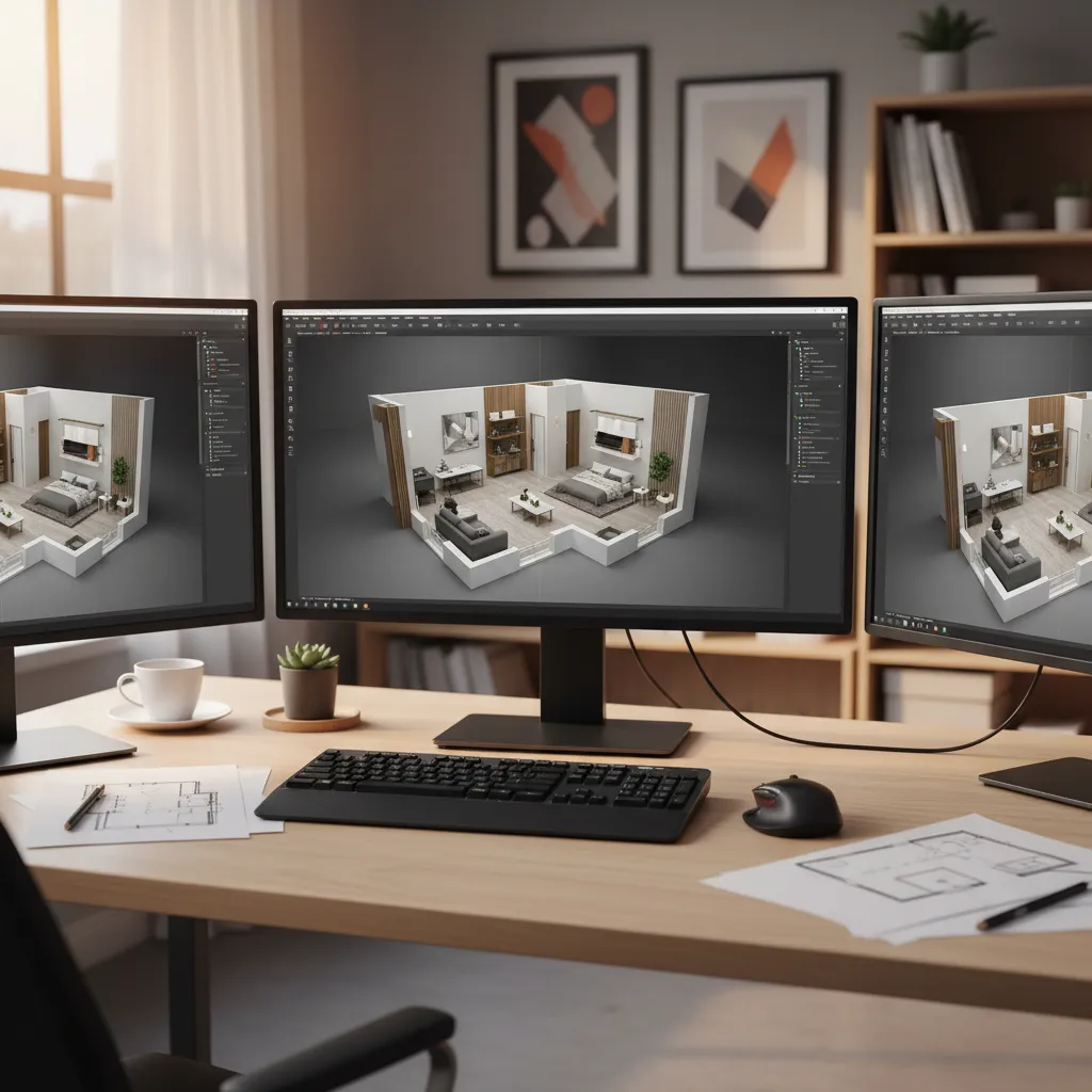 Visualización digital de distribución interior en un entorno 3D