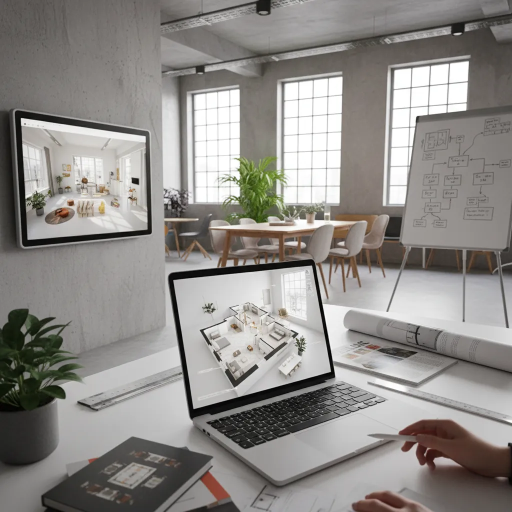 Planificación del espacio interior de un apartamento con diseño previo