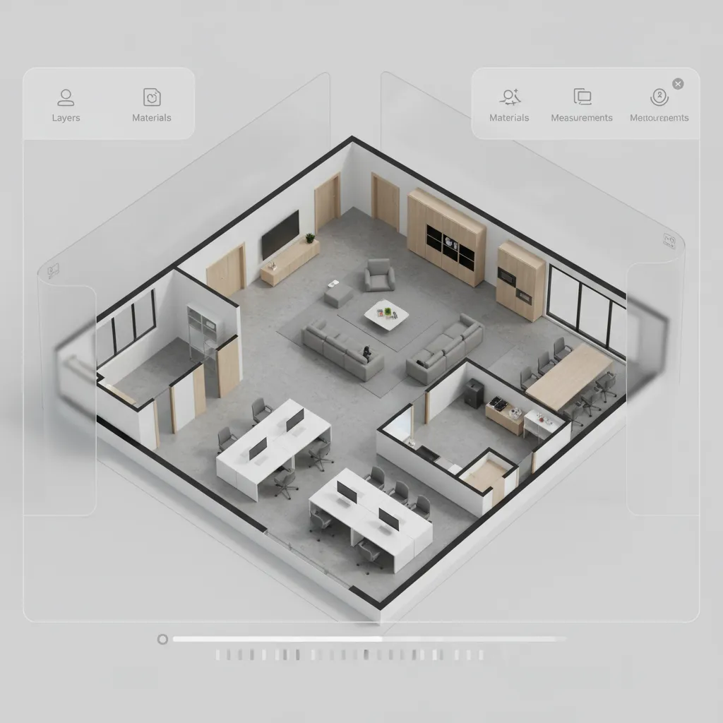 Planificación digital de un espacio comercial en modelo 3D