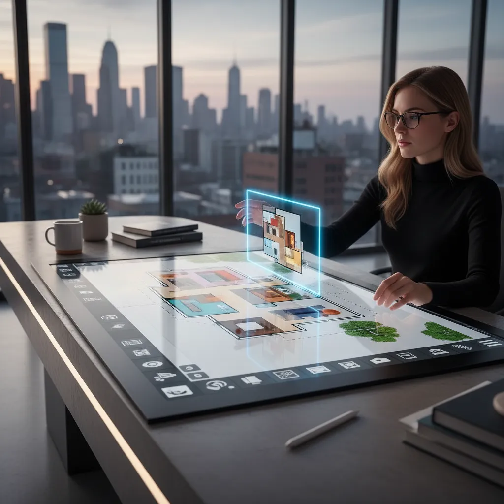 Persona reorganizando habitaciones en un software de diseño de viviendas