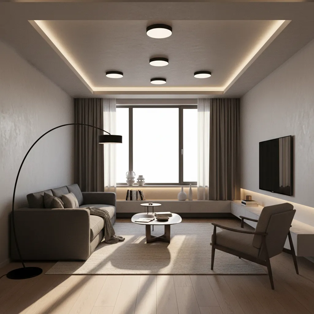 Diseño digital de iluminación en una habitación usando software de interiorismo