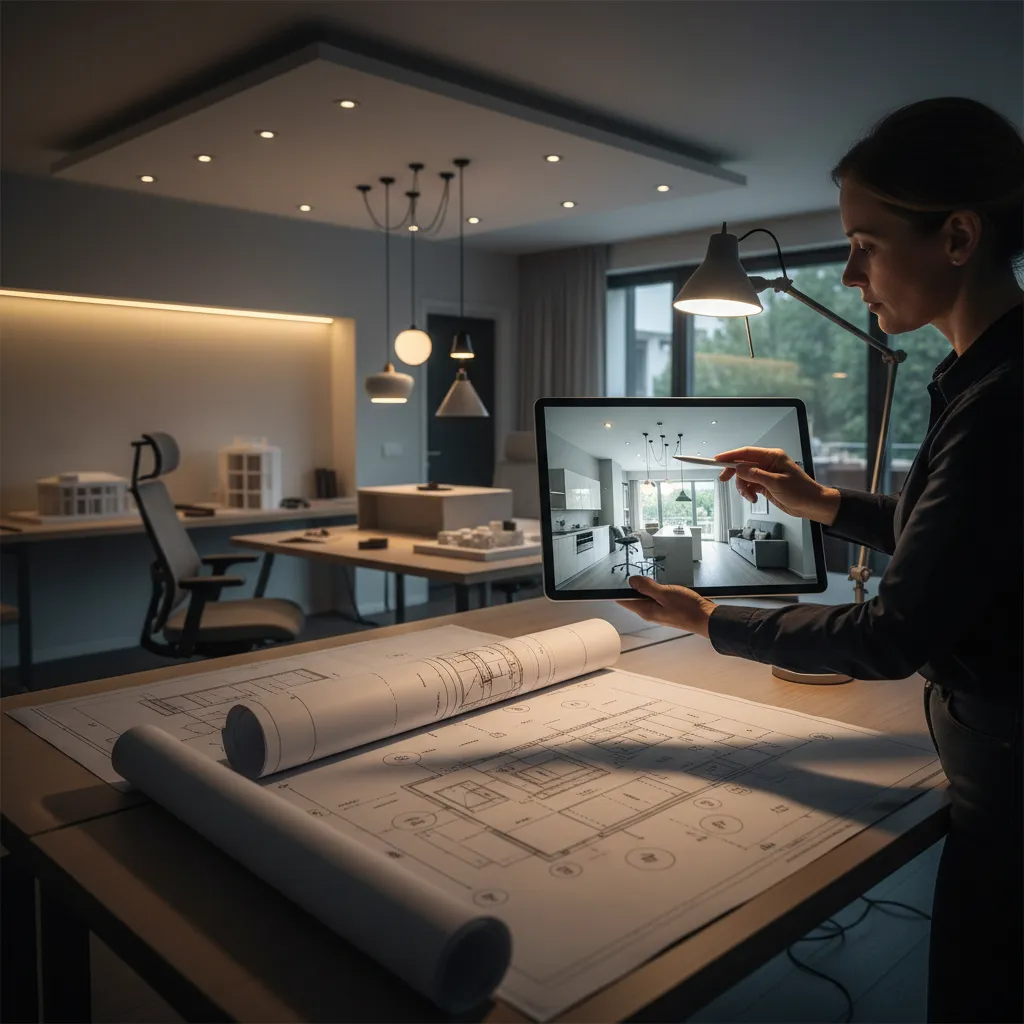 Planificación de iluminación interior en un proyecto residencial