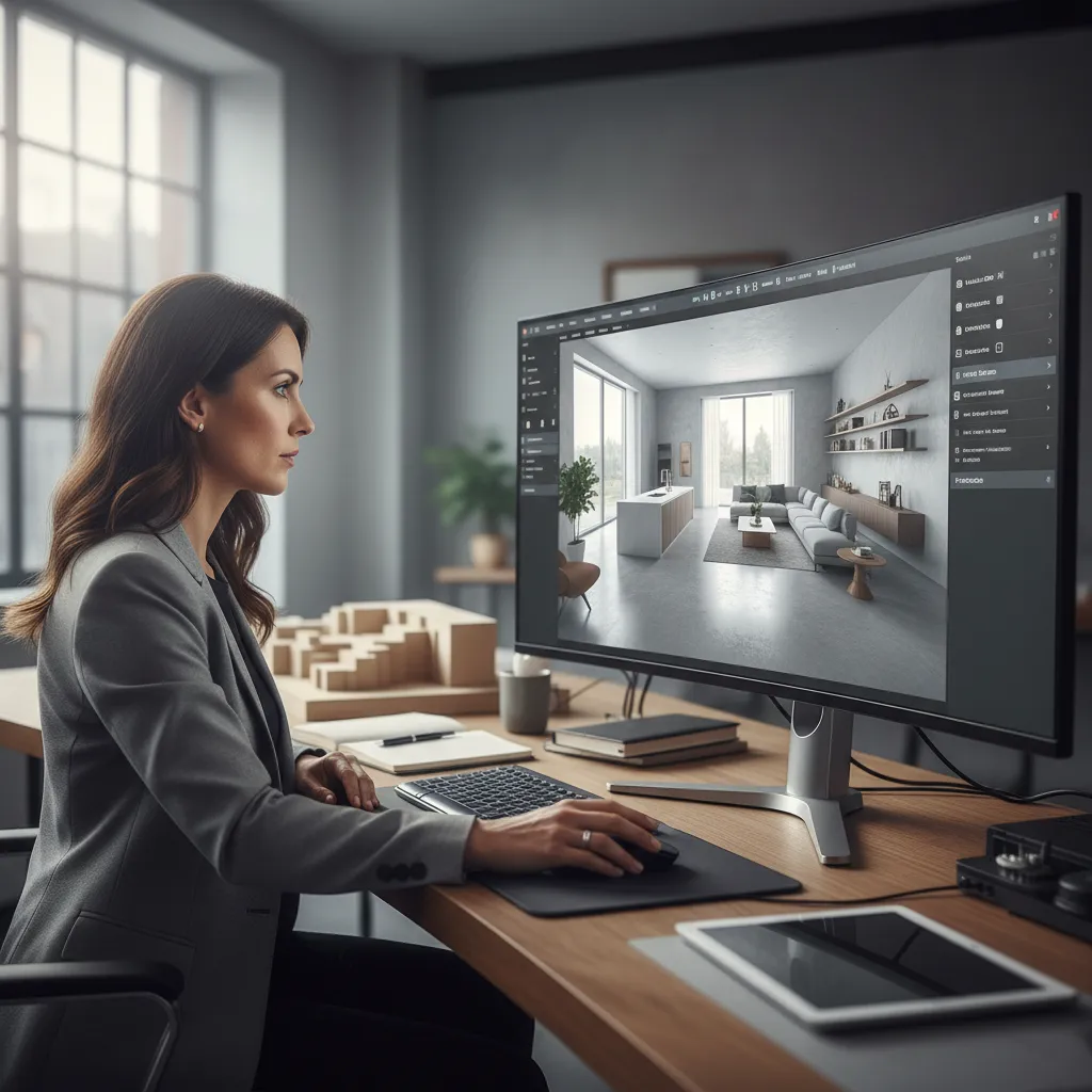 Visualización 3D de la distribución interior de una vivienda