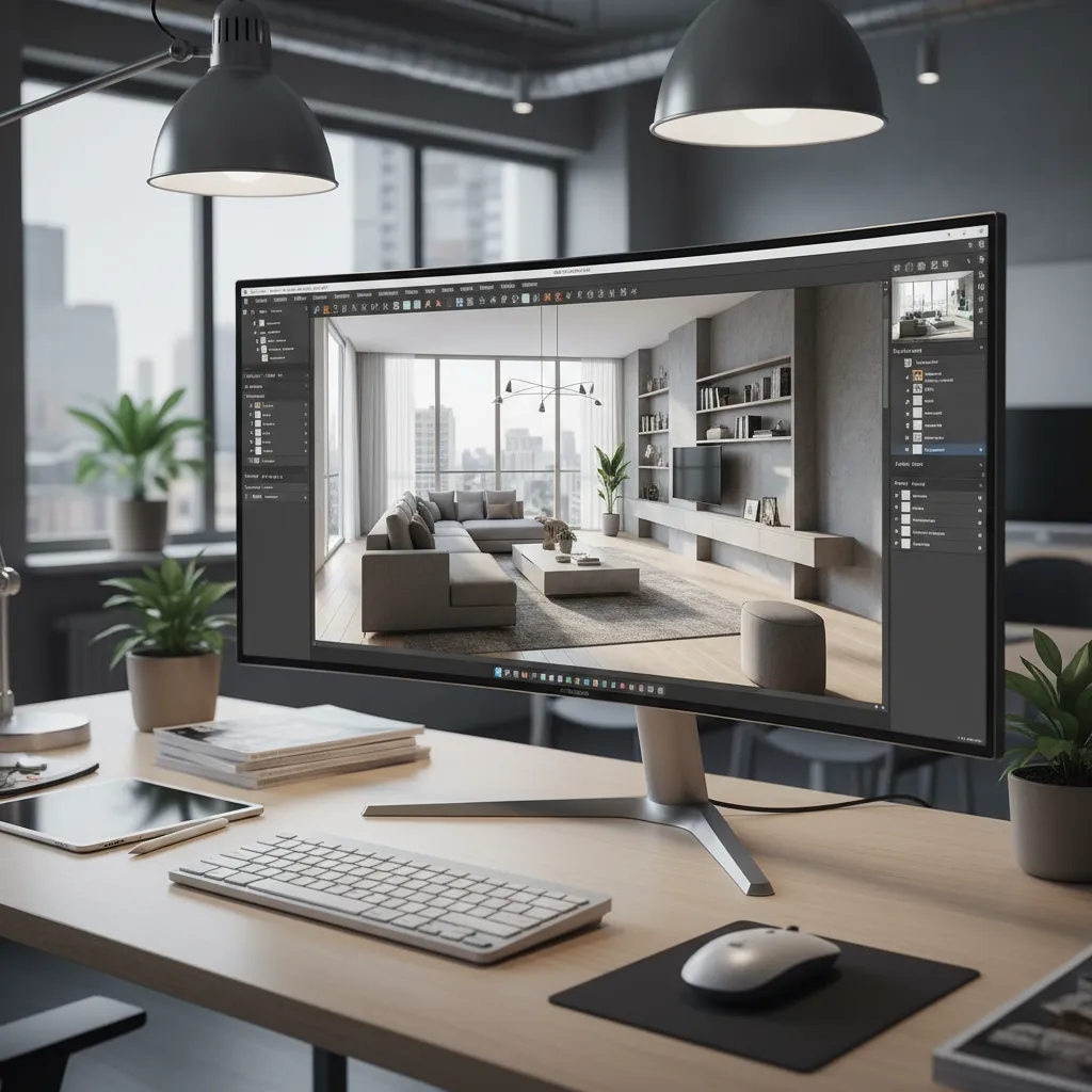 Diseño de interior visualizado en modelo 3D antes de la reforma