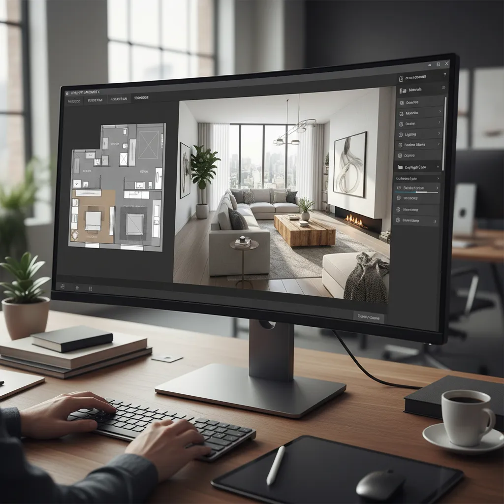 Visualización 3D de un proyecto de interiorismo